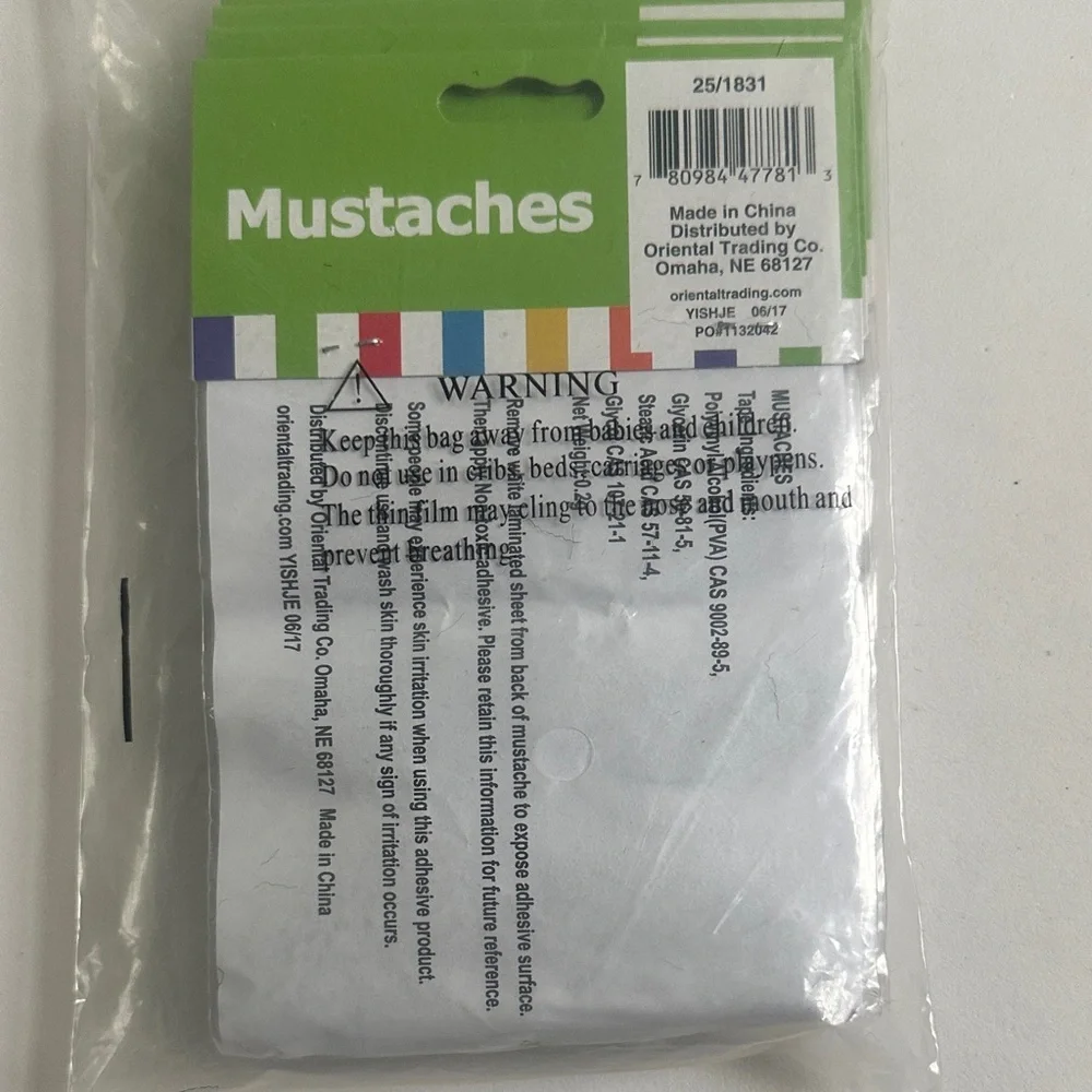 Oriental Trading Black Mustache Set-36 - Picture 2 of 8